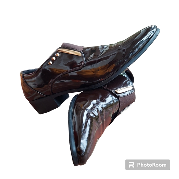 Popular Men's PU Leather Oxfords, Shiny Formal Shoes With Pointed Toe - Picture 2 of 9